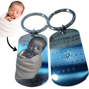 Brelok ze zdjęcia + imię + data
